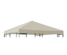 DEGAMO Ersatzdach für Pavillon 3x3 Meter Ecru, Polyester PVC beschichtet wasserdicht
