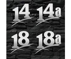 Hausnummer Edelstahl gebürstet Sonderanfertigung in groß (1-stellig / 16cm Ziffernhöhe) 20cm 30cm - auch mit Buchstabe-n erhältlich - Original ALEZZIO DESIGN - Rostfrei - Sonderanfertigung-en nach Maß