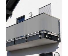 Balkonsichtschutz 600 x 90 cm grau (Grau)