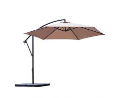 Sekey® Ampelschirm 300 cm Sonnenschirm Kurbelschirm Taupe mit Kurbelvorrichtung Sonnenschutz, UV50+
