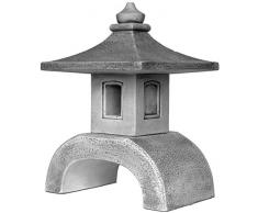 gartendekoparadies.de Große Massive Moderne Yukimi Oki Gata japanische Steinlaterne aus Steinguss