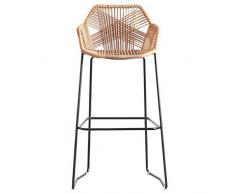 Gefertigter Rattanstuhl | Rattan Wicker Barhocker | Outdoor Patio Möbel, Hinterhof, Veranda, Garten | Sitzhöhe 58/65 / 75cm