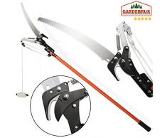 Deuba Teleskop Astsäge 2in1 Nylon Seilzug max. Arbeitshöhe 4 Meter Astschere Baumsäge Gartensäge Baumschere