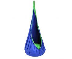 happypie Hammock Kind Baumwolle mit Cousin Plastic Inflatable Unterstützung von bis zu 70 kg - Blau