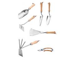 Gartenwerkzeug Set Gartengeräte Set aus Edelstahl, Garten Werkzeug Set mit Gartenschere/Handkelle/Handrechen/Gartenhandschuhen