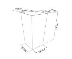 Blumenkübel ca. 7 L Rattan Optik inkl. Einsatz weiss Kunststoff Rattan Eckig h-325 mm
