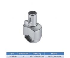 MARETEAM® Flaggenstockhalter Messing verchromt für Relingsrohr für Ø 20 mm Flaggenstock