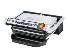 Tefal OptiGrill GC702D Kontaktgrill (für ideale Grillergebnisse, 2.000 Watt, Standard-Modell, automatische Anzeige des Garzustands, 6 voreingestellte Grillprogramme) schwarz/edelstahl