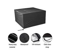 SIRUITON Abdeckung für Gartenmöbel Rechteckige SitzgarniturenWasserdicht Sitzgruppe Abdeckhaube Schutzhülle Gartentische und Möbelsets Gartenmöbel Sofa Staubdicht Outdoor Schwarz(250x250x90cm)