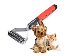 Smandy Hunde Demattierungskamm Professionelle Edelstahl Haustierpflege Dematting Rechen Hundekammbürste Enthaarungswerkzeug für Hunde und Katzen Entfernt lose Unterwolle (13 Rechen)