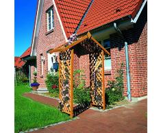 Beauty.Scouts Outdoor Dino Collection Rosenbogen Matti, Kiefer, honigbraun, 167x53x219cm, Pergola, Gartenrosenbogen, Garten, Holzpergola, Holzrosenbogen, Gartenausstattung, Gartendeko