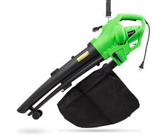 BITUXX® Elektro Laubsauger 3in1 Häcksler Laubbläser Laubhäcksler 3000 Watt Netzbetrieb mit Fangsack Rollen Schultergurt