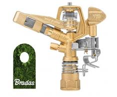 Messing Sprinkler 35m IG 3/4 Kreisregner Sprenger Rasenregner Impuls Regner Voll- Teilkreisregner Bradas 0154