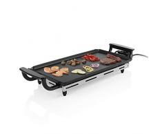 Princess 01.102209.01.500 Economy Tischgrill/Teppanyaki-Grill mit Einer 43 x 23 cm großen Bratfläche, 1800 Watt, 102209, schwarz