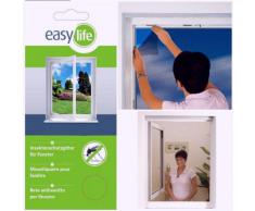easy life Insektenschutzgitter für Fenster inkl. Klettband 130 x 150 cm anthrazit
