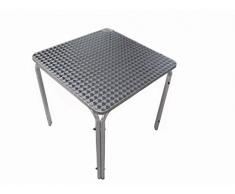 DEGAMO Bistrotisch Mars aus Aluminium + Edelstahl 70x70cm, wetterfest