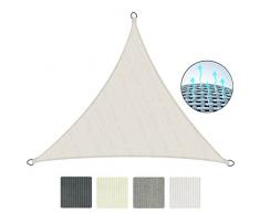 Sol Royal SolVision HS9 - Sonnensegel dreieckig 360x360x360 cm HDPE Atmungsaktiv - Creme - Sonnenschutz UV Schutz