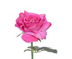 Kunstblume Rose mit lila farbiger Blüte, 31cm - Kunstpflanze künstliche Blumen Kunstblumen Blumensträuße künstlich, Seidenblumen oder Blumen aus Plastik Kunststoff --> großes Kunstblumen Sortiment