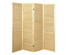 Pharao24 Paravent Bambus 4-teilig Chico