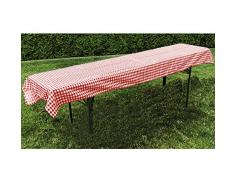 JEMIDI Stofftischdecke Bierbanktischdecken für Biertische Tischdecke Bierbank Bierzelt Bierzelttisch Garnitur Biertische Tischdecken Decke Tisch 90cm x 240cm für Biertische Rot Karo