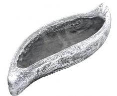 Stone and Style Garten Deko Grabschmuck Pflanzschale Welle, massiver Steinguss, frostfest bis -30°C