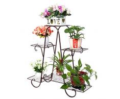 Ggoddess 6 Tier Pflanzenständer Indoor Metall Pflanzenregal Ständer Outdoor Mehrschicht Topf Pflanzgefäße Display Rack Patio für Haus, Garten, Patio, Pflanzenliebhaber
