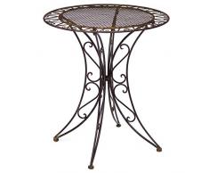 aubaho Gartentisch Eisen Schmiedeeisen Tisch Bistrotisch Gartenmöbel antik Stil braun