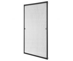 Juskys Fliegenschutzgitter für Fenster mit Aluminium Rahmen | 110 x 130 cm | anthrazit | Fliegengitter Fliegenschutz Insektenschutz
