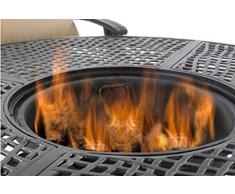 HARTMAN Jamie Oliver runder Tischgrill bzw. Eisbehälter aus hochwertigem Aluminium in grau, praktischer Grillrost aus Gusseisen, für den Grilltisch geeignet, Ø 42 cm, langlebig, korrosionsbeständig