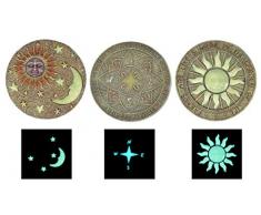 Trittstein, leuchtet im Dunkeln, Polyresin, 3 Motive, Dekostein