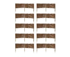 MC.Sammler 10 x Beeteinfassung aus Weide 16 Größen Weidenzaun Rasenkante Beetbegrenzung Steckzaun imprägniert mit Buchepflöcken für leichtes Einsetzen Länge: 100 cm Höhe: 20 cm