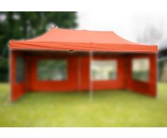 Nexos Pavillondach Ersatzdach für Profi Falt-Pavillon 3x6m - Dachplane 270g/m² PVC-Coating versiegelte Nähte wasserdicht – Farbe: Terracotta