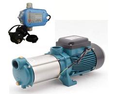 IBO / CHM Gartenpumpe Kreiselpumpe MHI2200 INOX + Steuerung PS-01 mit Trockenlaufschutz - Leistung: 2200W - Spannung: 230 V / 50 Hz 10800 L/h - 180l/min. Max. Druck 6 bar. Laufräder aus Edelstahl.