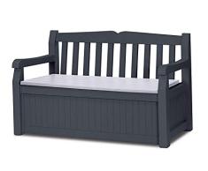 Koll Living Garden Gartenbank Eden - anthrazit - Kissenbox mit Stauraum - 265 Liter Raumvolumen - ca. 220 kg Deckelbelastung