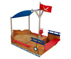 KidKraft 128 Piratenschiff Sandkasten, Naturfarben