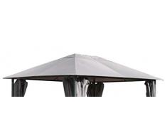 QUICK STAR Ersatzdach für Garten Pavillon 3x4m Grau Antik Pavillondach Ersatzbezug