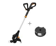 DELTAFOX Elektro Rasentrimmer - 500 Watt - 28 cm Schnittkreis - Doppelfadenspule 2x4m Faden 1,6mm- Vollautomatik - Teleskopstiel - Pflanzenschutzbügel - Kantenschneider