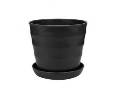 Blumentopf aus Kunststoff,Colorful Blumentöpfe Blumenvase Übertopf Pflanzkübel Pflanztöpfe Pflanzentopf Kräutertopf für Innen Außen Pflanze, 9 x 9 x 8 cm,Schwarz