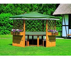 Pavillon MARBURG Gartenlaube ohne Möbel Holzpavillon 309 x 309 x 211 cm