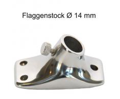 Mareteam® Flaggenstockhalter Edelstahl für Ø 14 mm Flaggenstock
