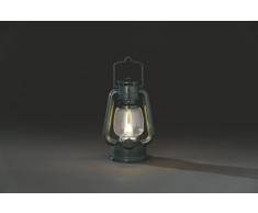 Konstsmide 4129-900 LED Dekoration grüne Sturmlaterne / für Innen (IP20) / Batteriebetrieben: 2xAA 1.5V (exkl.) / 1 warm weiÃe Diode