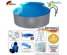 Edelstahl-Achtformpool 5,25 x 3,20 x 1,25 m Achtformbecken achtform Pool Einbau Pools Aufstellpool Swimmingpool Gartenpool Sets Aufstellbecken Schwimmbecken Komplettset