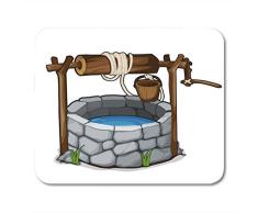 Spiel Maus Pad,Mausmatte,Gaming Mauspad,Mausunterlage,Blau Der Steinbrunnen-Eimer Und Trinkwasser-Cartoon-Matte-Mäuse-Mauspad Für Büro-Haupt-Laptop-Computer-Pc