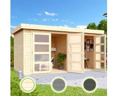 Hori® Gartenhaus I Gerätehaus Saltum aus Holz I nordische Fichte Natur I 428 x 238 cm - 19 mm Bohlenstärke