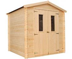 TIMBELA M343C Blockbohlen Gartenhaus aus Massiv-Holz - Kiefer/Fichte Chalet - 200 x 200 cm, 3.53 m²