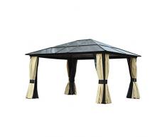 Outsunny Pavillon Gartenpavillon Gartenzelt Partyzelt Zelt, Alu+Polycarbonat, 420x360x265cm