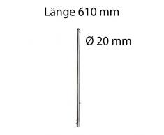 Flaggenstock Edelstahl AISI 316 poliert 20 mm Ø 610 mm lang