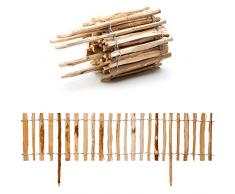 Steckzaun Beeteinfassung aus Haselnuss Holz · Holz Zaun in 6 Größen · 35cm hoch - 300cm lang - Lattenabstand 7-9cm · Staketenzaun als Beetzaun zur Einzäunung und Abgrenzung von Beeten und Wegen