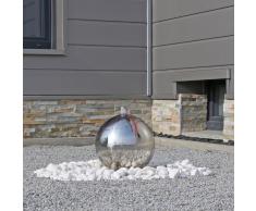 CLGarden Gartenbrunnen ESB3 aus Edelstahl mit 30cm Edelstahlkugel poliert inkl. LED Beleuchtung direkt am Wasseraustritt der Kugel Edelstahlbrunnen Kugelbrunnen
