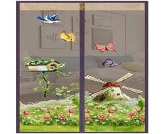 yueyue947 / Gartenwindmühle Magnetische Fliege Insektentür Bildschirm Mesh Vorhang Moskitonetz für Balkon Schiebetüren Wohnzimmer Kinderzimmer (Kaffee)